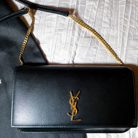 Yves Saint Laurent Handbags - AUTHENTIC CASSANDRE SAINT LAURENT PHONE HOLDER WITH STRAP IN SMOOTH LEATHER
